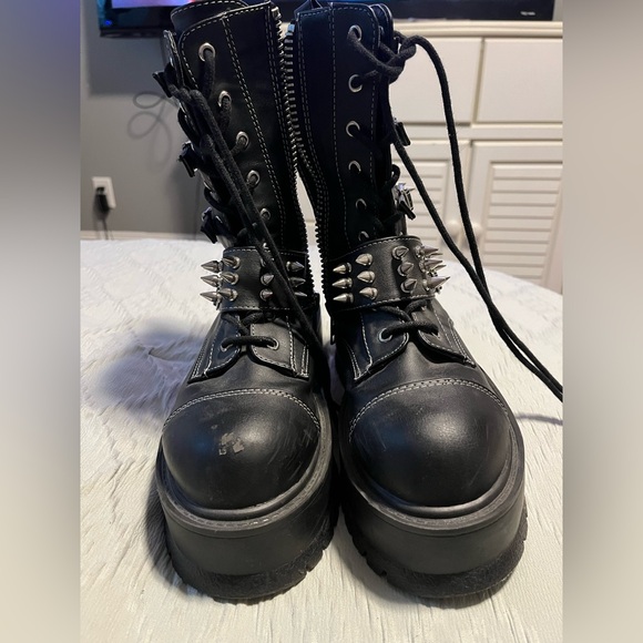 Demonia Black Platform Boots - Picture 2 of 6
